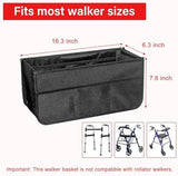 Upgrade Rollator Basket,Walker Basket Bag For Folding Walker,Rollator Walker Bag Cup Holder,Rollator bag,Large Capacity Rollator Walker Accessories Organizer Bag,Folding Rollator Walker Storage Bag