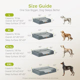 XXL Dog Bed - Extra Large, Orthopedic with Cooling Gel Memory Foam, Waterproof, Washable Cover, 53" Dog Sofa Bed, Dutch Velvet, Bone Toy, Dark Gray