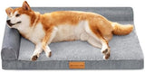 Patas Lague Orthopedic Dog Bed for Medium Dogs, Waterproof L Shaped Medium Pet Sofa Beds with Removable Washable Cover, Soft Comfortable Pet Couch Mat with Nonskid Bottom, 30''X20'' Grey