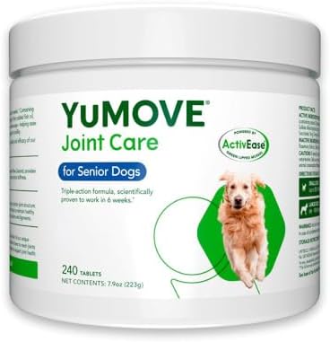 Hip and Joint Supplement for Dogs with Glucosamine, Chondroitin, MSM, Omega 3, Hyaluronic Acid, Green Lipped Mussel, & Fish Oil for Dogs - Joint Support Supplement - Senior Dogs, 240ct Tablets