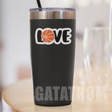 (3Pcs) Love Basketball Sticker Basketball Heart Sticker Basketball Accessories Basketball Lover Basketball Decals, Waterproof Vinyl Decal for Book Laptop Phone Tumbler Water Bottle, 3" x 1.4"