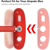 Case for Airpods Max Headphones, Ear Pad Cases Cover/Ear Cups Cover/Headband Cover for AirPods Max (USB-C/Lightning)(2024/2020), Silicone Cover for Airpod Max, Accessories Cass(Red)