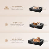 EHEYCIGA Memory Foam XL Dog Bed for XLarge Sized Dog, Extra Large Orthopedic Dog Sofa with Sides and Waterproof Liner, Washable Bolster Pet Bed Couch with Removable Cover, 42x30x7.5 Inch, Grey/Black