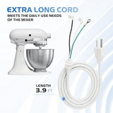 Mixer Cord Power 9701025 for KitchenAid Stand Mixer Replacement (White),3.9ft Cord-Power Fits Various KitchenAid Models