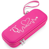 Caseling Hard Stethoscope Case Compatible with 3M Classic III, Lightweight II S.E, Cardiology IV Diagnostic, Includes ID Slot and Mesh Pocket for Nurse Accessories (Pink - Pu Leather)