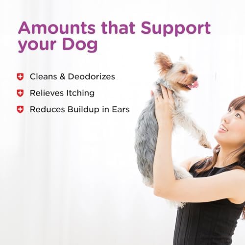 Nutri-Vet Ear Cleanse for Dogs, Ear Cleaner & Deodorizer, Gentle Formula, Salicylic Acid Cleanser, Reduces Wax Buildup, Itch & Infection Relief, Soothing Aloe Formula, 8 oz