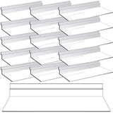 4 x 10 Inch Slatwall Shelves Hanging Slatwall Accessories Clear Slatwall Shelf Plastic Shelves for Wall, Home Shoe Stores Boutiques Supplies (Clear, 16 Pack)