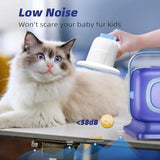 Dog Grooming Kit with Pet Grooming Vacuum, Dog Clipper, Pet Grooming Shedding Brush, Cleaning Tool in 1, Low Noise Dog Vacuum for Dogs Cats (Blue)