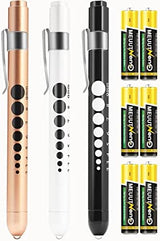 MEUUT 3 Pack Pen Lights for Nurses with 6 Batteries – Medical Penlights Nurse Accessories for Work, Perfect Nursing Student Essentials Medical Supplies for Nurses Doctors EMT Trauma