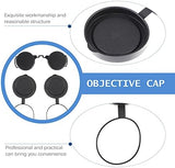 3Pcs Rubber Objective Lens Cover Eyepiece Flip- Open Scope Cover for Binoculars Telescope Accessories (Black)