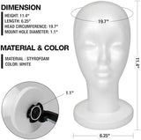 STUDIO LIMITED 11.4-Inch Styrofoam Mannequin Head (4 Pack) - White Foam Wig Stand for Wigs, Hats, Masks, Hairpieces, Arts, Crafts, DIY Projects, Salon Display, and Travel Use
