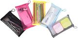 patu Zipper Mesh Bags, Pencil Case, 5 Pieces, Beauty Makeup Cosmetic Accessories Organizer, Travel Toiletry Kit Set Storage Pouch, Assorted Colors
