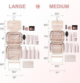 Everfun Hanging Travel Toiletry Bag for Women Traveling With Leakproof Compartment Makeup Cosmetic Organizer Dopp Kit Travel Accessories Essentials Must Have