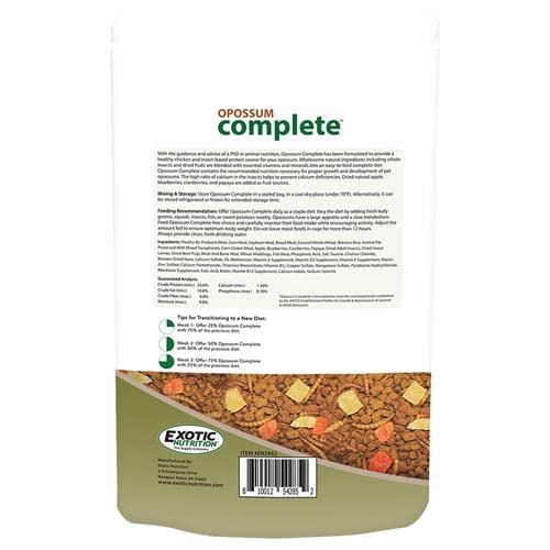 Exotic Nutrition Opossum Complete - Nutritionally Complete Healthy Pellet Diet - Food for Short-Tailed & Virginia Opossums (15 lb.)