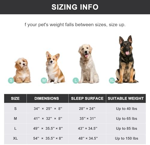 Elevated Dog Bed Small Dog Cot, Outdoor Raised Dog Bed with Supportive Teslin Recyclable Washable Mesh, Durable Pet Hammock with Non Slip Feet, Grey, 34 inches