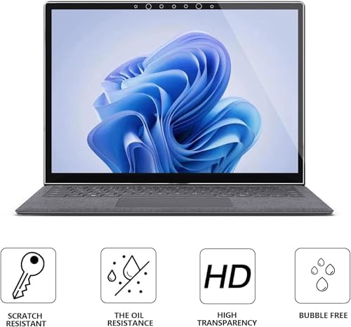 Megoo Screen Protector for Microsoft Surface Laptop 6/5/4/3 (15 inch), Tempered Glass/Anti Shatter/Anti scratch/Smudge Resistant/HD Clear, Support Surface Pen