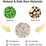 FUKUMARU Tofu Cat Litter, 12 LBS Clumping Cat Litter, Dust Free, Natural, Unscented, Flushable, Lightweight, Low Tracking, Mixed Apple Wood, 24/7 Odor Control, 6lb x 2bags
