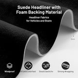Suede Auto Headliner Fabric 96" L × 60" W with Foam Backing - Black Interior Replacement Material for Car/Truck/SUV/RV Roof, Tube Packaging - Home Repair/DIY Headliner Material
