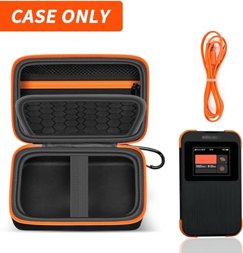 Hard Case Compatible with SIMO Solis 5G WiFi Mobile Hotspot, Travel Router for Hotel WiFi Storage Holder Bag with Mesh Pocket for Charger USB Cable and Accessories (Box Only) - Black