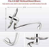 GVODE Stainless Steel Spiral Dough Hook for KitchenAid Stand Mixer, Bread Hook Attachment Fits 4.5-5 QT Mixing Bowl for Tilt-Head Stand Mixers, For KitchenAid Stand Mixer Accessories, Dishwasher Safe