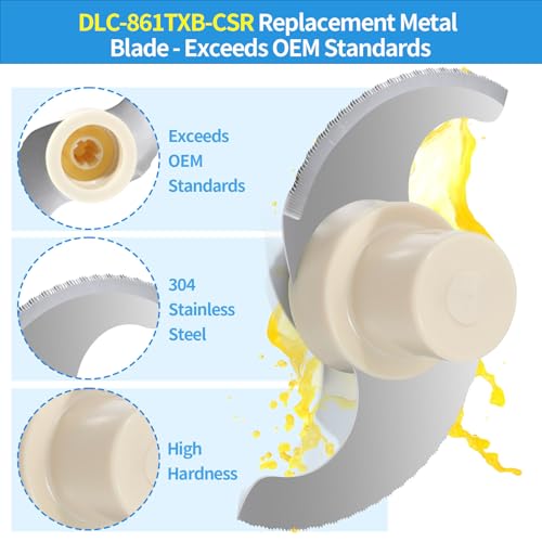 Food Processor Blade, Compatible with Cuisinart Food Processor DLC-8 Replacement Blade, DLC-861TXB-CSR Blade Replacement Parts for 11-Cup Food Processor, Fits Models DFP-11, DLC-2011, and More