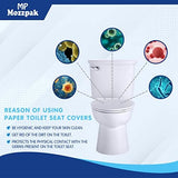 MP MOZZPAK Toilet Seat Covers Disposable (100 Pcs) - XL Flushable Disposable Toilet Seat Cover for Kids Potty Training, Adults - 100% Biodegradable - Travel Essential Accessories for Airplane, Camping