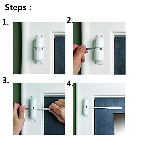 GOOKYO Door Closer Automatic Safety Spring Door Closer – Easy to Install to Convert Hinged Doors to Self-Closing– White