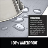 GORILLA GRIP 100% Waterproof Raised Edge BPA Free Silicone Pet Feeding Mat, Dog Cat Food Mats Contain Spills Protects Floors, Placemats for Cats, Dogs Water Bowl, Pets Accessories 18.5x11.5 Light Gray