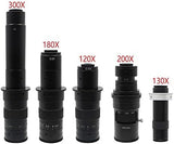 Microscope Accessories Kit for Adult Adjustable Magnification 300X 200X 180X 130X 120X Zoom C Mount Lens for HDMI VGA USB Industry Video Soldering Microscope Camera Accessory (Color : 130X)