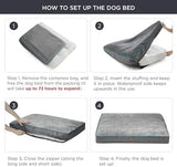 Bedsure Waterproof Dog Beds for Extra Large Dogs - 4 Inch Thicken Up to 100lbs XL Pet Mat Pillows with Removable Washable Cover, Grey