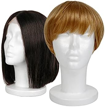 STUDIO LIMITED 11.4-Inch Styrofoam Mannequin Head (4 Pack) - White Foam Wig Stand for Wigs, Hats, Masks, Hairpieces, Arts, Crafts, DIY Projects, Salon Display, and Travel Use