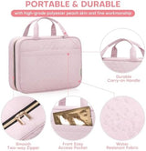 Travel Toiletry Bag for Women, Portable Makeup Cosmetic Bag with Hanging Hook, Travel Essentials 3 in 1 Packing Organizer Travel Bag for Accessories, Shampoo, Full-size Container, Toiletries
