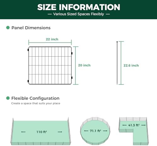 FXW MiniPaws Dog Playpen Designed for Puppies/Small Dogs, Expandable Dog Pen for Indoor/Outdoor Use, 20 inch 16 Panels