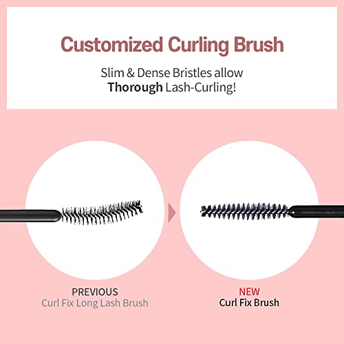 ETUDE Curl Fix Mascara #1 Black | A curl fix mascara that keeps fine eyelashes powerfully curled up for 24 hours by ETUDE's own Curl 24H Technology, Korean Makeup, Kbeauty, Perfect for Gift