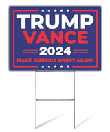 SignPro Trump Vance 2024 Yard Sign | Trump Vance Lawn Sign | Trump JD Vance Maga Sign | 24" x 18" Corrugated Plastic Outdoor Weatherproof Yard Signs With H Stake | Double Sided