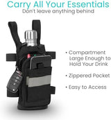 Vive Crutch Accessories Bag - Pouch for Crutches - Accessory Storage Carry Kit for Women, Men, Adults, Kids - Cup and Bottle Pocket Holder with Ergonomic Design (Black)