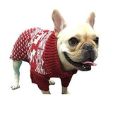 Lanyarco Red Reindeer Large Christmas Dog Sweater, Knit Winter Holiday Festive Pet Dog Christmas Sweaters for Large Breeds Dogs, XXX-Large (3XL) Size 25" Back