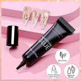 Makartt Champagne Nail Rhinestone with Gel Nail Glue for Gems 15ML Strong Adhesive Nail Rhinestone Glue Round & 3D Shape Flatback Nail Crystal Diamond for Nail Charm Accessories Jewels Decoration