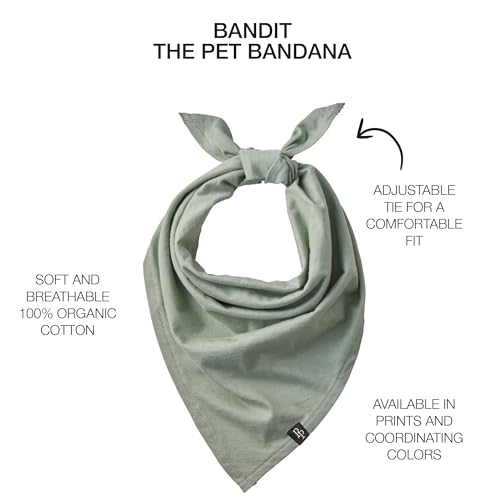Pet Passion Bandit - The PET Bandana 100% Organic Cotton Pet Bandanas Clothes for Small, Medium, Large Dogs, 3-Pack Sage Camo, X-Small/Small