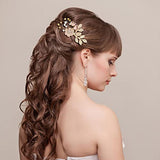 inSowni 20 Pack White Dusty Pink Blue Flower Bridal Wedding Hair Side Combs+Flower Hair Pins+Twist Spiral Pearl Hair Pins Floral Hair Pieces Headpieces Accessories for Brides Bridesmaids Women Girls