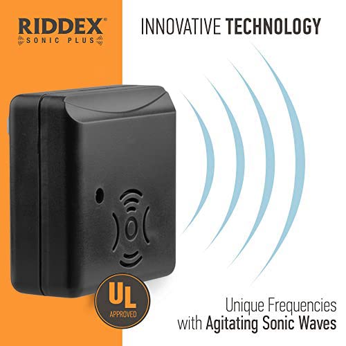 Riddex Sonic Plus Ultrasonic Pest Repeller, Plugs in with extra Outlets Indoor Use - Insect Repellent - Bug Repellents for Home Defense - Protect Against Rodents & Insects, Chemical Free(3 Pack Black)