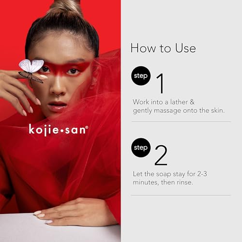 Kojie San Skin Soap - Original Kojic Acid Soap that Reduces Dark Spots, Hyperpigmentation, & Scars with Coconut & Tea Tree Oil – 65g x 6 Bars