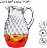 Amazing Abby - Bubbly Whirly Grand - Plastic Pitcher (96 oz, 3 Quart), Clear Water Pitcher with Lid, Fridge Jug, BPA-Free, Shatter-Proof, Great for Iced Tea, Sangria, Lemonade, Juice, Milk, and More