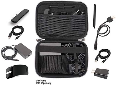 Microsoft Surface Accessories organizing case, by getgear, for Surface Dock, Surface Charger Adapter, Surface Arc Mouse, Surface Pen, Surface USB 3.0 Hub Docking Station and Others (Tweed Gray)