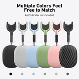 Case Cover for AirPods Max Headphones,AHBTEYM Carbon Fiber Texture TPU Ear Cups Cover/Ear Pads Case Cover/Headband Cover for Apple AirPod Max,Accessories Silicone Protector Cover(Matte Black)