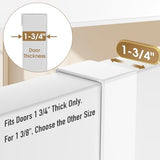 KitchLife Over The Door Hooks Hanger with Extended Arms for Easy Use by Women, Fits 1 3/4" Doors, L18U - Bathroom Accessories and Towel Rack Organization - 1 Pack, White