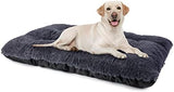 JOEJOY Large Dog Bed Crate Pad, Deluxe Plush Washable Dog Beds Fulffy Soft Kennel Pad Anti-Slip Pet Sleeping Mat for Large Medium Small Dogs, 35" x 21", Grey
