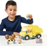 Bluey Dump Truck, with Load and Unload Feature, Get Some Work Done with Exclusive Hard-Hat and Muddy Bingo