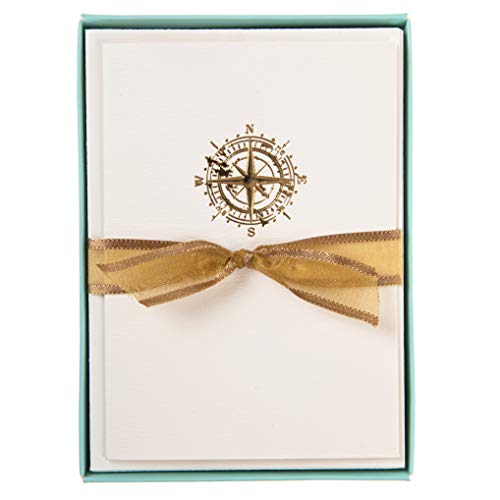Graphique Box of Cards, Nautica - Includes 10 Cards with Matching Envelopes and Storage Box, Cute Stationery Made of Durable Heavy Cardstock, Cards Measure 3.25" x 4.75", Lpp Nautica (L1541CB)