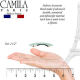 Camila Paris CP3072 French Hair Barrette Clip for Girls, Set of 2 Mint Rubberized Metal Clasp Strong Hold Grip Hair Clips for Women, No Slip Durable Styling Girls Hair Accessories, Made in France